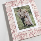 "Nutcracker Toile" - Holiday Cards in Berry by Teju Reval - Detail