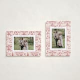"Nutcracker Toile" - Holiday Cards in Berry by Teju Reval - Photo Orientation Options