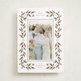 "Poinsettia + Pine" - Holiday Cards in Mistletoe by Wildfield Paper Co - Front