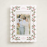 "Poinsettia + Pine" - Holiday Cards in Mistletoe by Wildfield Paper Co - Front