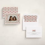 "Festive Folk Frame" - Holiday Cards in Cranberry by Paper Sun Studio - Assembled