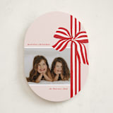 "ribbon wrapped" - Holiday Cards in Poinsettia by Angela Marzuki - Front