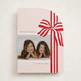 "ribbon wrapped" - Holiday Cards in Poinsettia by Angela Marzuki - Front