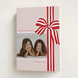 "ribbon wrapped" - Holiday Cards in Poinsettia by Angela Marzuki - Folded Card