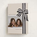 "ribbon wrapped" - Holiday Cards in Charcoal by Angela Marzuki - Folded Card