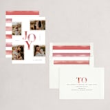 "Inner Joy" - Holiday Cards in Raspberry by Hooray Creative - Assembled
