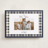 "Glory & Plaid" - Holiday Cards in Navy by Itsy Belle Studio - Front