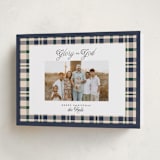 "Glory & Plaid" - Holiday Cards in Navy by Itsy Belle Studio - Folded Card