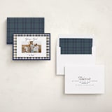 "Glory & Plaid" - Holiday Cards in Navy by Itsy Belle Studio - Assembled
