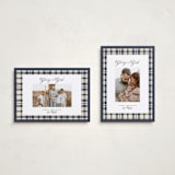 "Glory & Plaid" - Holiday Cards in Navy by Itsy Belle Studio - Photo Orientation Options