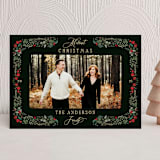 "Holiday Botanical" - Holiday Cards in Holly Berry by Susan Moyal - Front