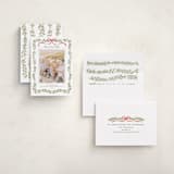 "Holly Garland and Bow" - Holiday Cards in Candy Cane by Paula Pecevich - Assembled