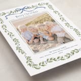 "Holly Garland and Bow" - Holiday Cards in Frost by Paula Pecevich - Detail