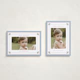 "Holly Berry Border" - Holiday Cards in Powder Blue by Wildfield Paper Co - Photo Orientation Options