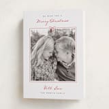 "Love Bow" - Holiday Cards in Berry by Kelly Schmidt - Folded Card