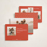 "Retro Postcard" - Holiday Cards in Candy Cane by Ekko Studio - Back of Card Options