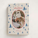 "Ski Time" - Holiday Cards in Blue Jay by Jen Ramsey - Folded Card