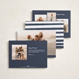 "Classic Merry Crest" - Holiday Cards in Night by Brooke Chandler - Back of Card Options