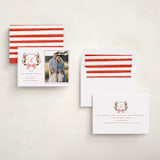"Classic Merry Crest" - Holiday Cards in Holly Berry by Brooke Chandler - Assembled