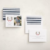 "Classic Merry Crest" - Holiday Cards in Night by Brooke Chandler - Assembled