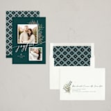 "FLORAL DUO" - Holiday Cards in Evergreen by Melanie Kosuge - Assembled
