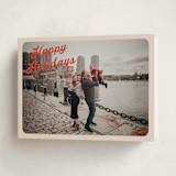 "Vintage Postcard" - Holiday Cards in Poinsettia by Morgan Kendall - Folded Card