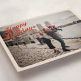 "Vintage Postcard" - Holiday Cards in Poinsettia by Morgan Kendall - Detail