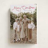 "Christmas script" - Holiday Cards in Cardinal by Sara Hicks Malone - Folded Card