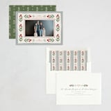 "Folk Border" - Holiday Cards in Poinsettia by Wildfield Paper Co - Assembled
