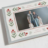"Folk Border" - Holiday Cards in Poinsettia by Wildfield Paper Co - Detail
