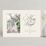 "Merry and Bright Formal" - Holiday Cards in Charcoal by Chelsea Petaja - Front