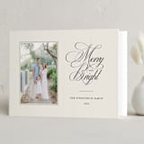 "Merry and Bright Formal" - Holiday Cards in Charcoal by Chelsea Petaja - Folded Card