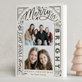 "Arched Multi Lettering" - Holiday Cards in Gravel by Alethea and Ruth - Folded Card
