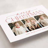 "Merry Christmas Trio" - Holiday Cards in Poinsettia by Brooke Chandler - Detail