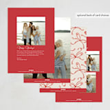 "baubles and bows" - Holiday Cards in Candy Cane by Paper Sun Studio - Back of Card Options