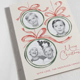 "baubles and bows" - Holiday Cards in Candy Cane by Paper Sun Studio - Detail