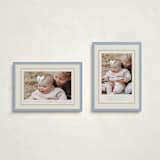 "Polka Dot Frame" - Holiday Cards in Periwinkle by Robert and Stella - Photo Orientation Options