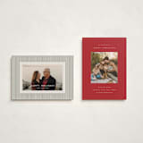 "Timeless Holiday" - Holiday Cards in Cranberry by Emily Sabol Goss - Photo Orientation Options