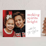 "Bright Holiday spirits" - Holiday Cards in Candy Cane by Kelly Nasuta - Front