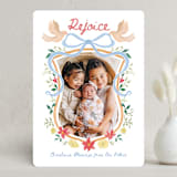 "Rejoice Christmas Crest" - Holiday Cards in Misty by Kim Thoa - Front