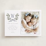 "Holly Monogram" - Holiday Cards in Blue Spruce by Wildfield Paper Co - Front