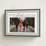 "Merry Striped Frame" - Holiday Cards in Holly Jolly by Alston Foster - Folded Card