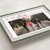 "Merry Striped Frame" - Holiday Cards in Holly Jolly by Alston Foster - Detail