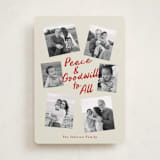 "Peace and Goodwill" - Holiday Cards in Berry by Louise Kay - Front