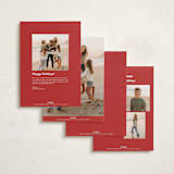 "Peace and Goodwill" - Holiday Cards in Berry by Louise Kay - Back of Card Options