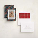 "Christmas tartan" - Holiday Cards in Flannel by Wildfield Paper Co - Assembled