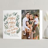 "Joyful Lettering" - Holiday Cards in Champagne by Angel Walker - Folded Card