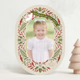 "Evergreen Ribbon" - Holiday Cards in Holly Berry by Susan Zinader - Front