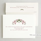 "Evergreen Ribbon" - Holiday Cards in Holly Berry by Susan Zinader - FREE Recipient Addressing