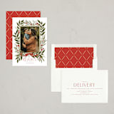 "Snowberry Wreath" - Holiday Cards in Poinsettia by Wildfield Paper Co - Assembled